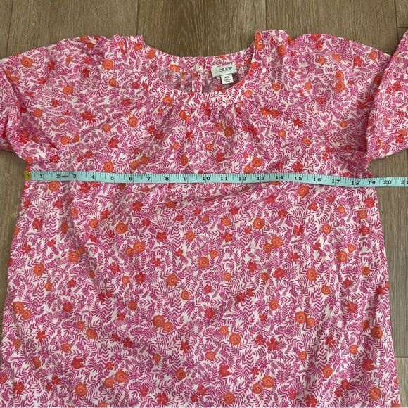 J. Crew Size XS Floral Printed Puff Sleeve Pintuck Top Style AZ099 - Picture 11 of 15